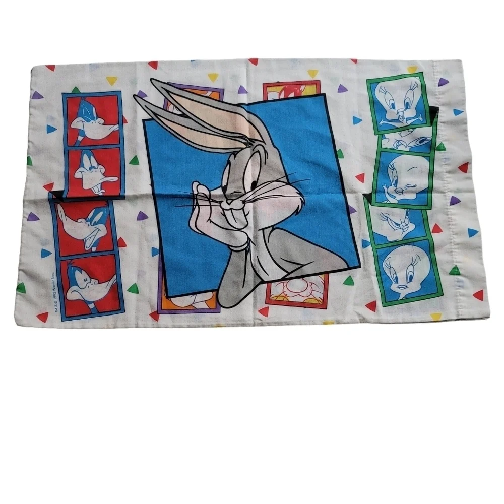 VTG Bibb Company 1993 Warner Bros. Looney Tunes Daffy Duck Bugs Bunny Pillowcase